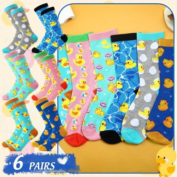 6 Pair Christmas Socks Gift Set Women Men Cute Cartoon Animal Novelty